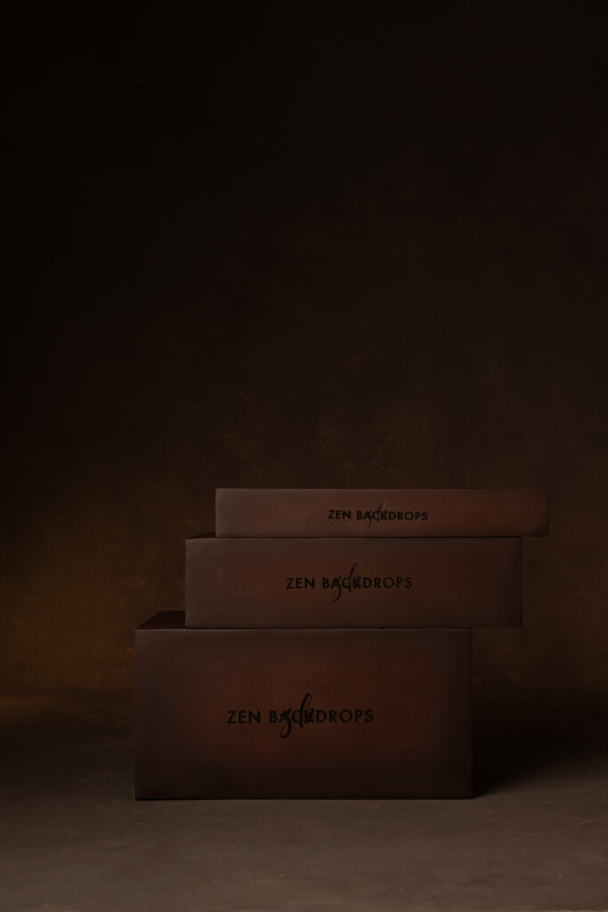 SET OF DARK BROWN APPLE BOXES - Zen Backdrops